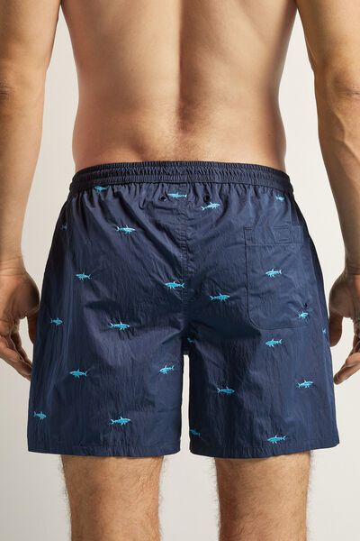Boxer de bain avec broderie requins