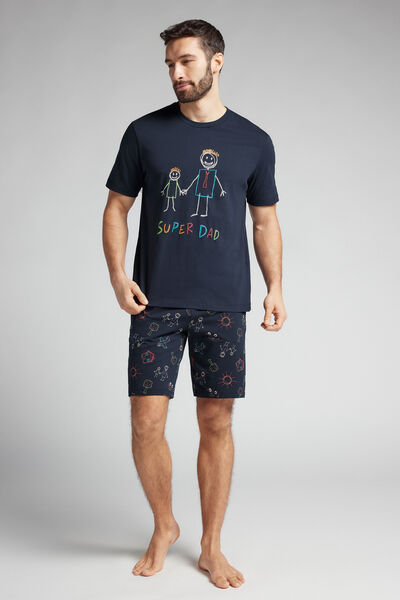 Pijama Curto em Algodão Super Dad