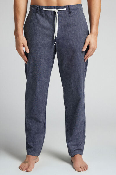 Lange Hose aus Leinen und Baumwolle