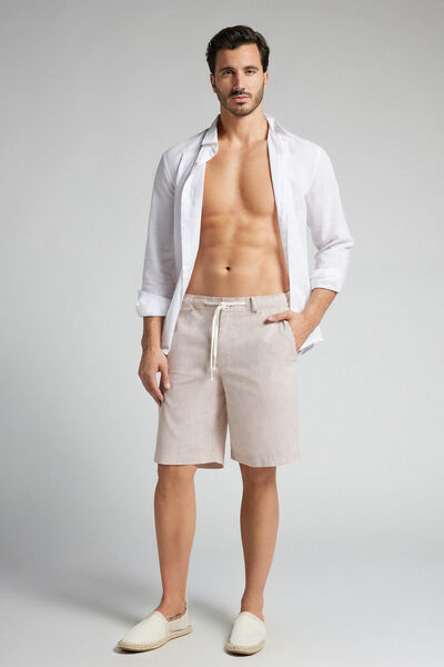 Short en lin et coton