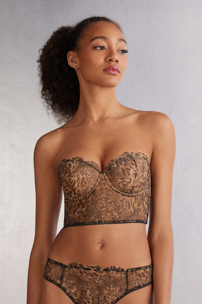 Bustier Bandeau Giada Estampado Animal Always Glamorous