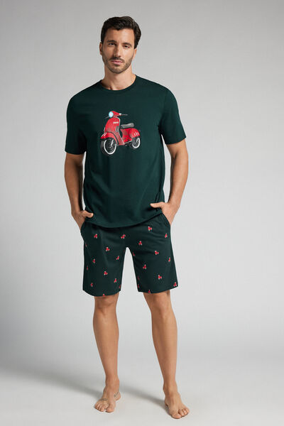 Pijama Curto em Algodão Estampado Scooter