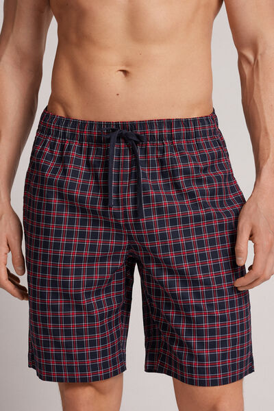 Kurze karierte Stoffhose