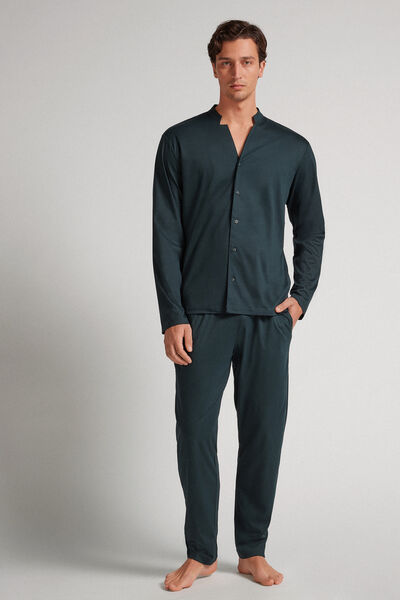 Full-Length Button-Up Cotton Pyjamas